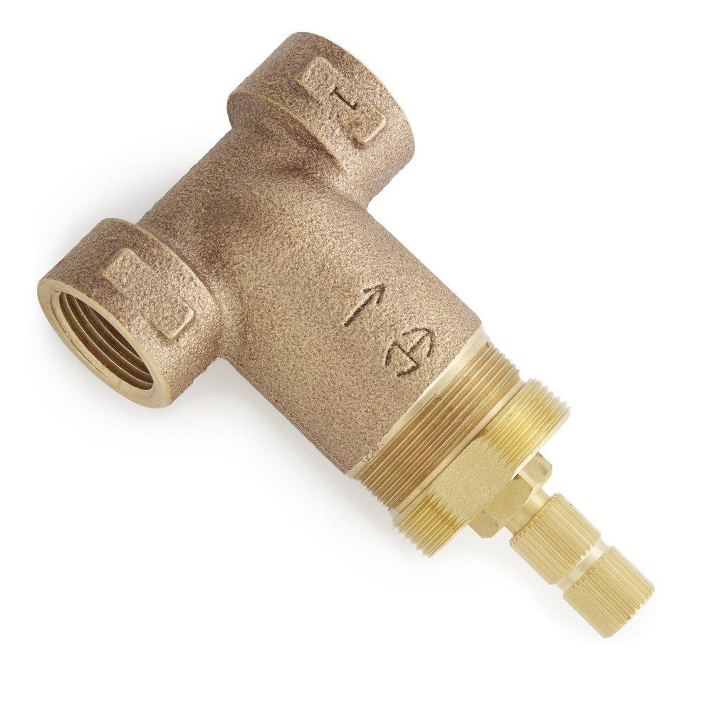 LENTZ IN-WALL SHOWER VOLUME CONTROL HANDLE AND 3/4 ROUGH-IN VALVE - KNOB HANDLE - BRUSHED GOLD 