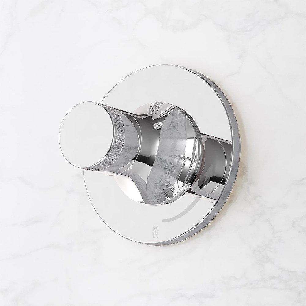 LENTZ IN-WALL SHOWER VOLUME CONTROL HANDLE AND 3/4 ROUGH-IN VALVE - KNOB HANDLE - CHROME 