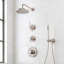 Shower System with Hand Shower and Lever Handles in Brushed Nickel