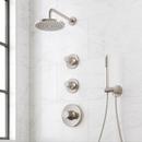 Shower System with Hand Shower and Knob Handles in Brushed Nickel