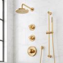 LENTZ THERMOSTATIC SHOWER SYSTEM WITH SLIDE BAR AND HAND SHOWER - KNOB HANDLES - BRUSHED GOLD 