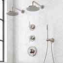 Shower System with Dual Showerheads and Hand Shower in Brushed Nickel