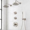 Shower System with Dual Showerheads and Hand Shower in Brushed Nickel