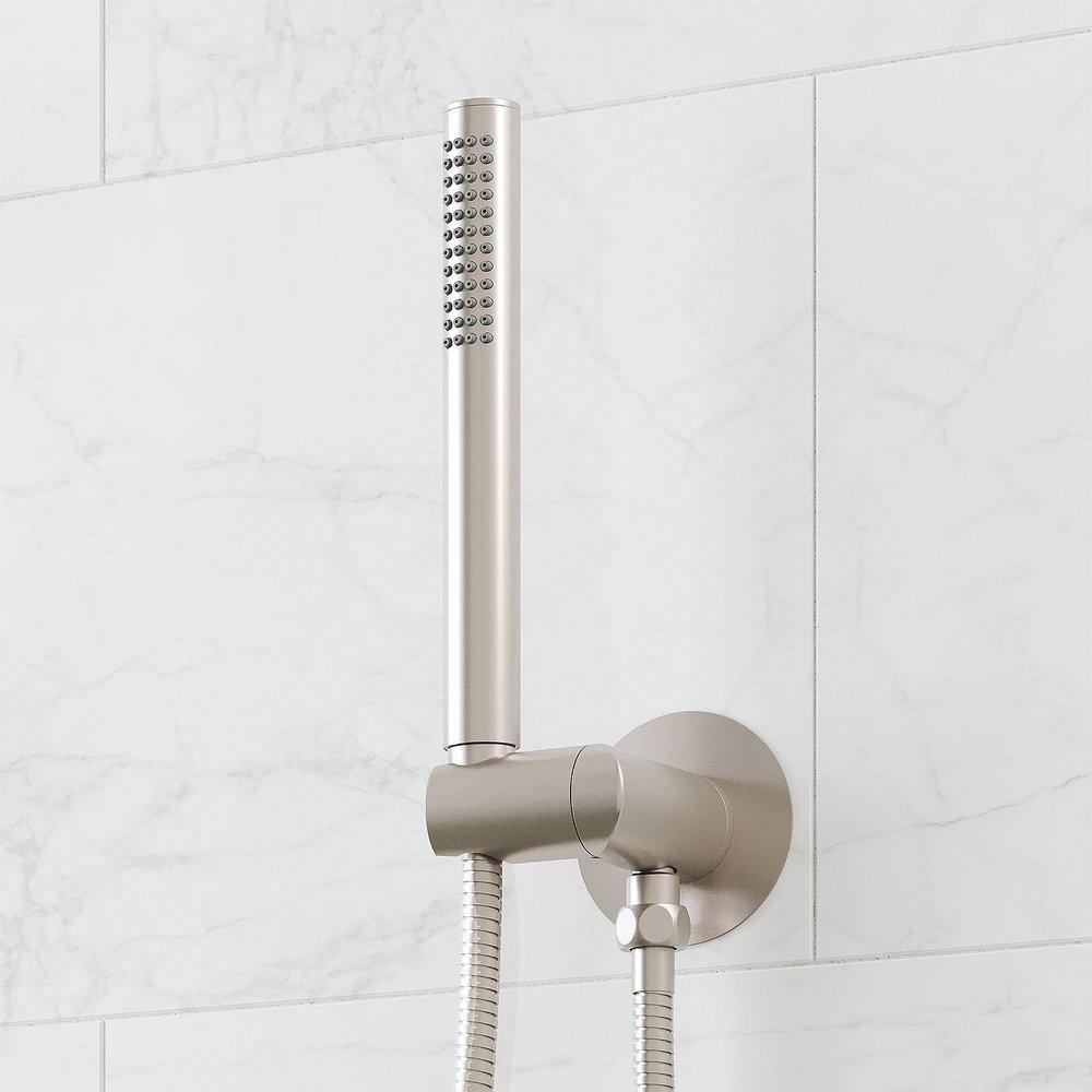 LENTZ THERMOSTATIC SHOWER SYSTEM WITH DUAL SHOWERHEADS AND HAND SHOWER - KNOB - BRUSHED NICKEL 