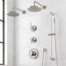 Shower System with Dual Showerheads, Slide Bar and Hand Shower in Brushed Nickel