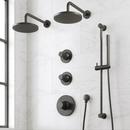 Shower System with Dual Showerheads, Slide Bar and Hand Shower in Matte Black