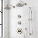 Shower System with Dual Showerheads, Slide Bar and Hand Shower in Brushed Nickel