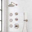 LENTZ THERMOSTATIC SHOWER SYSTEM WITH 3 BODY SPRAYS AND HAND SHOWER - LEVER HANDLES - BRUSHED NICKEL 
