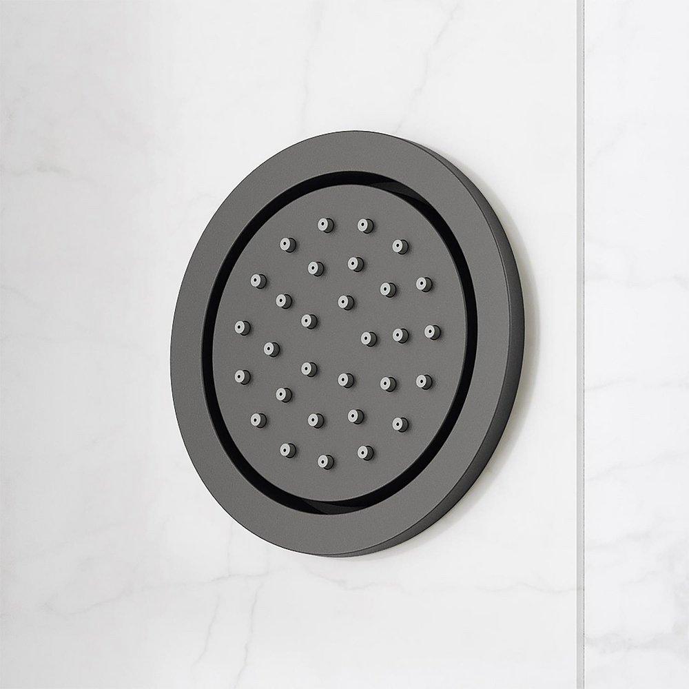 LENTZ THERMOSTATIC SHOWER SYSTEM - 3 BODY SPRAYS SLIDE BAR AND HAND SHOWER - LEVER - MATTE BLACK 