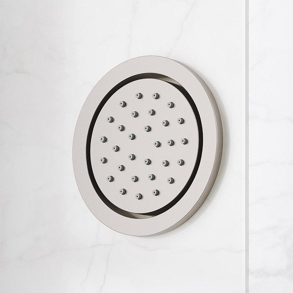 LENTZ THERMOSTATIC SHOWER SYSTEM - 3 BODY SPRAYS SLIDE BAR AND HAND SHOWER - LEVER - BRUSHED NICKEL 