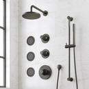 Shower System with Dual Showerheads, Slide Bar and Hand Shower in Matte Black