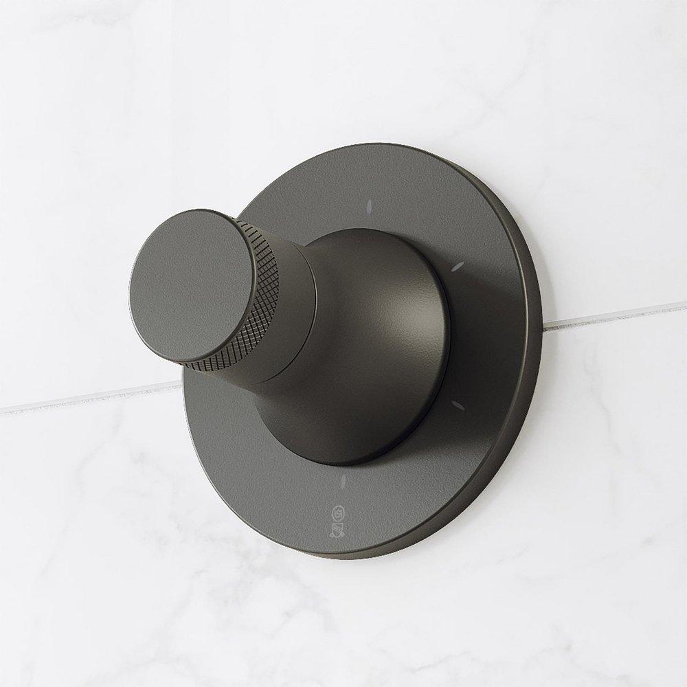 LENTZ THERMOSTATIC SHOWER SYSTEM - 3 BODY SPRAYS SLIDE BAR AND HAND SHOWER - KNOB - MATTE BLACK 