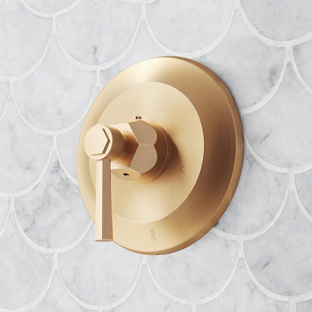 ELITA THERMOSTATIC SHOWER VALVE TRIM - LEVER HANDLE - BRUSHED GOLD 