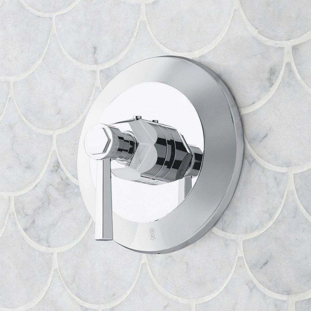 Signature Hardware Chrome Thermostatic Shower Valve Trim with Lever Handle 