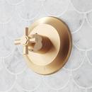 Thermostatic Shower Valve Trim with Cross Handle in Brushed Gold