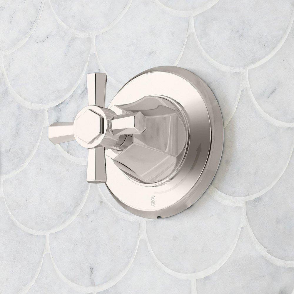 ELITA IN-WALL SHOWER VOLUME CONTROL HANDLE - CROSS HANDLE - POLISHED NICKEL 