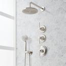 Shower System with Hand Shower and Lever Handles in Brushed Nickel