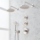 Shower System with Dual Showerheads and Hand Shower in Polished Nickel