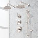 Shower System with Dual Showerheads, Slide Bar and Hand Shower in Polished Nickel