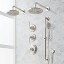 Shower System with Dual Showerheads, Slide Bar and Hand Shower in Brushed Nickel