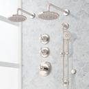 Shower System with Dual Showerheads, Slide Bar and Hand Shower in Polished Nickel