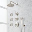 ELITA THERMOSTATIC SHOWER SYSTEM WITH 3 BODY SPRAYS AND HAND SHOWER - LEVER HANDLES - BRUSHED NICKEL 