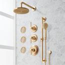 ELITA THERMOSTATIC SHOWER SYSTEM - 3 BODY SPRAYS SLIDE BAR AND HAND SHOWER - LEVER - BRUSHED GOLD 