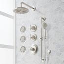 ELITA THERMOSTATIC SHOWER SYSTEM - 3 BODY SPRAYS SLIDE BAR AND HAND SHOWER - CROSS - BRUSHED NICKEL 
