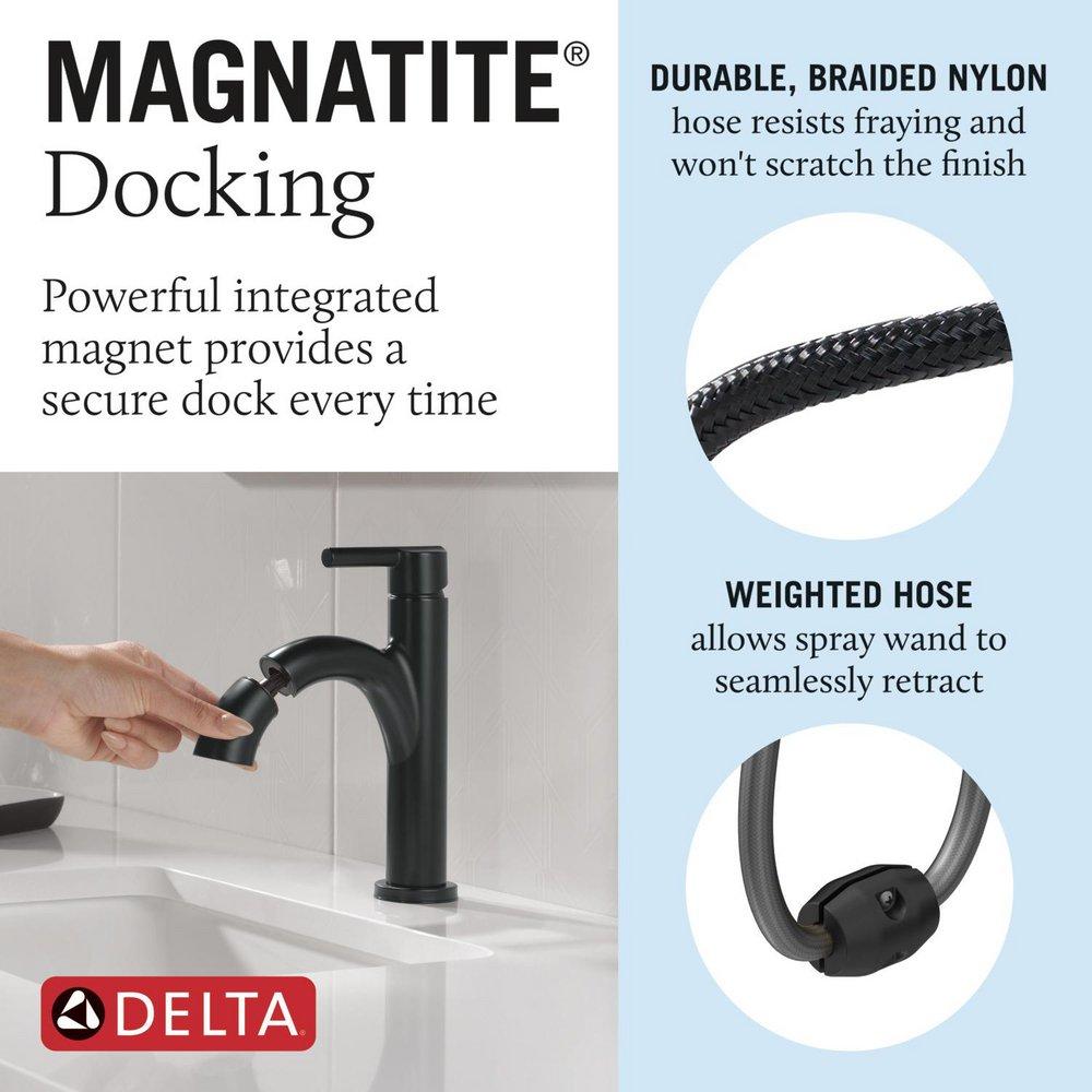 Single Handle Monoblock Bathroom Sink Faucet in Matte Black 