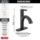 Single Handle Monoblock Bathroom Sink Faucet in Matte Black 