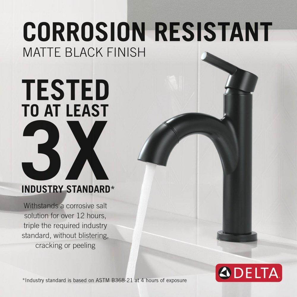 Single Handle Monoblock Bathroom Sink Faucet in Matte Black 