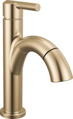 Single Handle Monoblock Bathroom Sink Faucet in Champagne Bronze