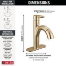 Single Handle Monoblock Bathroom Sink Faucet in Champagne Bronze 