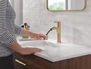 Single Handle Monoblock Bathroom Sink Faucet in Champagne Bronze 