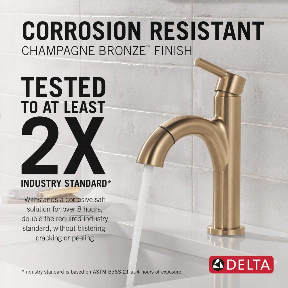 Single Handle Monoblock Bathroom Sink Faucet in Champagne Bronze 