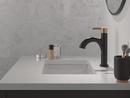 Single Handle Monoblock Bathroom Sink Faucet in Matte Black with Champagne Bronze 