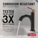 Single Handle Monoblock Bathroom Sink Faucet in Matte Black with Champagne Bronze 