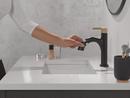 Single Handle Monoblock Bathroom Sink Faucet in Matte Black with Champagne Bronze 