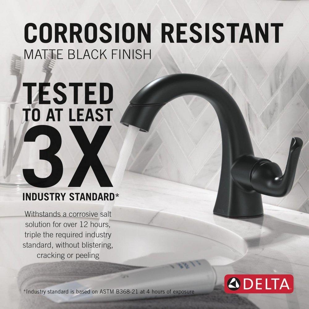 Single Handle Monoblock Bathroom Sink Faucet in Matte Black 