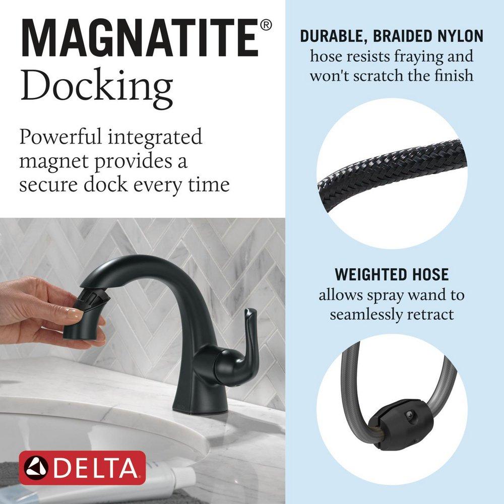 Single Handle Monoblock Bathroom Sink Faucet in Matte Black 
