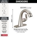 Single Handle Monoblock Bathroom Sink Faucet in SpotShield&reg; Brushed Nickel 