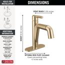 Single Handle Monoblock Bathroom Sink Faucet in Champagne Bronze 