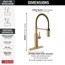 Single Handle Pull Down Kitchen Faucet in Champagne Bronze 
