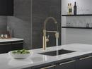 Single Handle Pull Down Kitchen Faucet in Champagne Bronze 