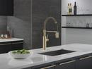 Single Handle Pull Down Kitchen Faucet in Champagne Bronze 