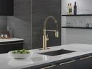 Single Handle Pull Down Kitchen Faucet in Champagne Bronze 