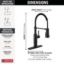 Single Handle Pull Down Kitchen Faucet in Matte Black 