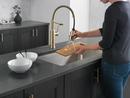 Single Handle Pull Down Kitchen Faucet in Champagne Bronze 