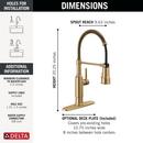 Single Handle Pull Down Kitchen Faucet in Champagne Bronze 