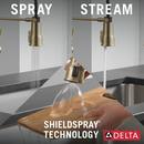 Single Handle Pull Down Kitchen Faucet in Champagne Bronze 